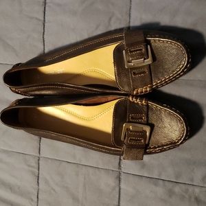 Naturalizer Brown Leather Buckled Flats Sz 8.5